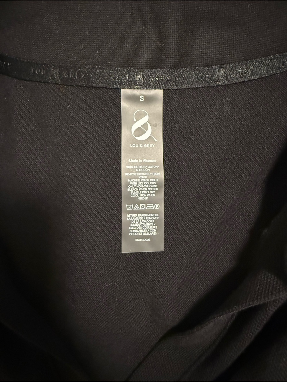 Lou & Grey Black Crop Polo Top with White-Trim Collar - Picture 2 of 2